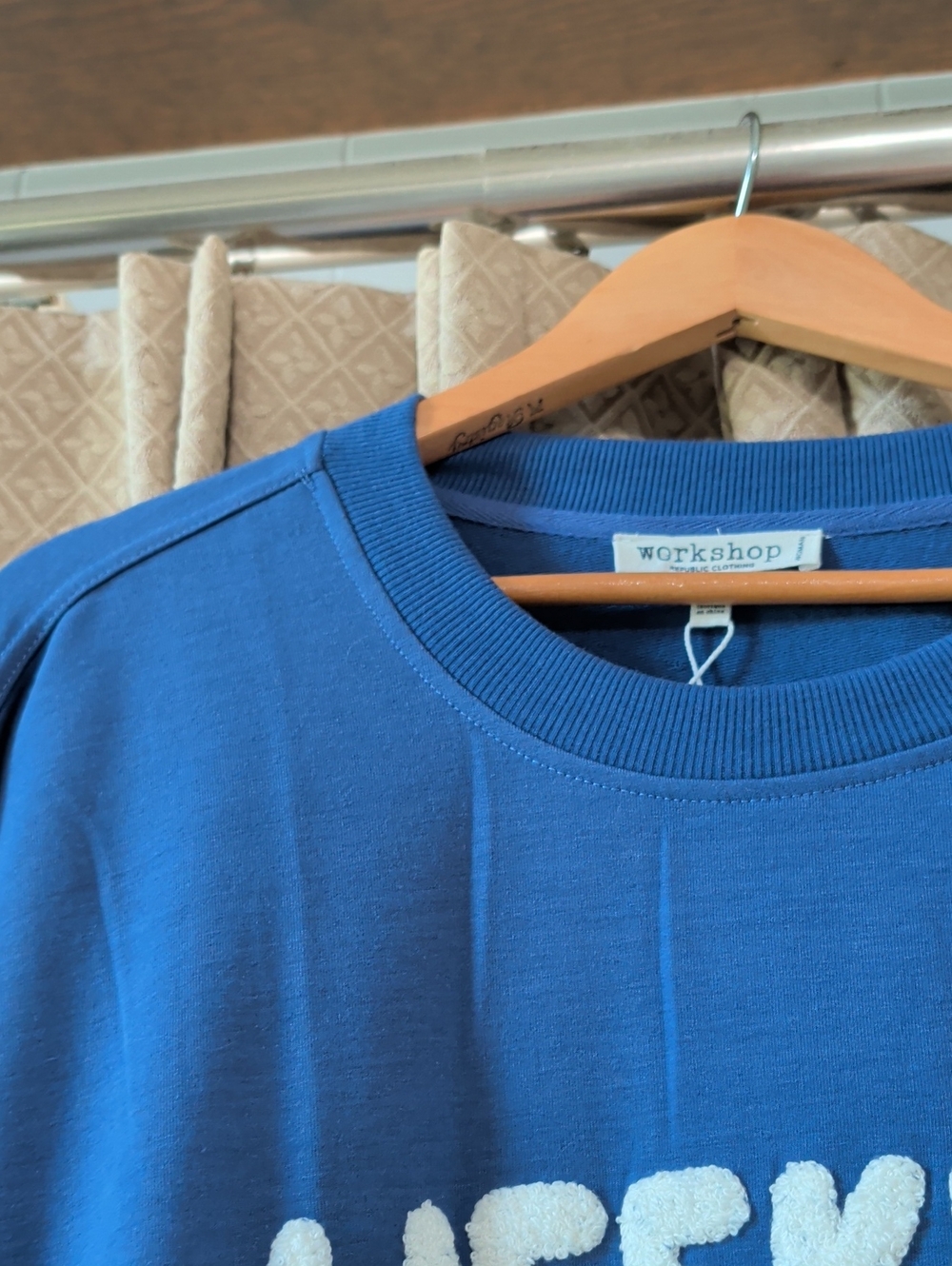NWT Womens Size3X Workshop Republic Clothing Blue "Weekend" Crew Neck Sweatshirt - Picture 6 of 9